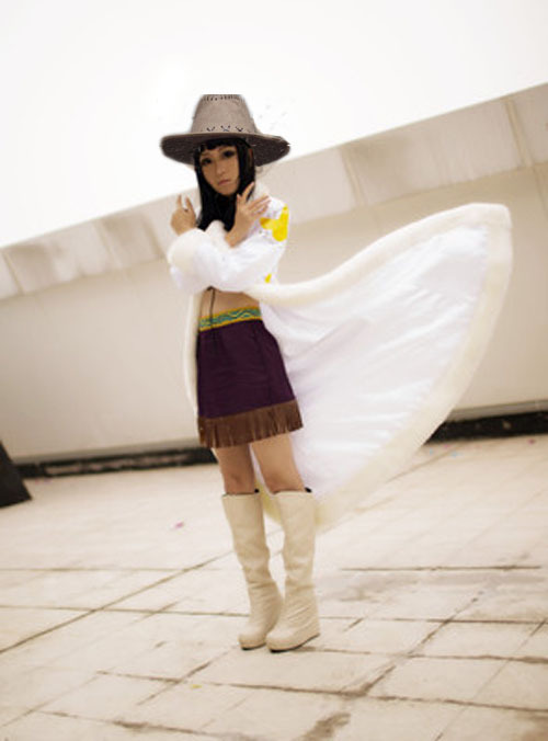 Anime Cosplay Nico Robin - Nico Robin Cosplay-Kostüm mit Hut, alle
