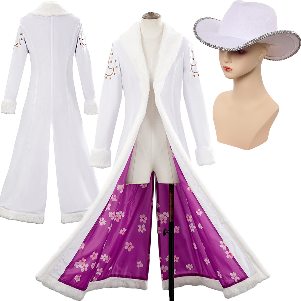 Anime Cosplay Nico Robin - Nico Robin Cosplay Weißes Kostüm Mantel
