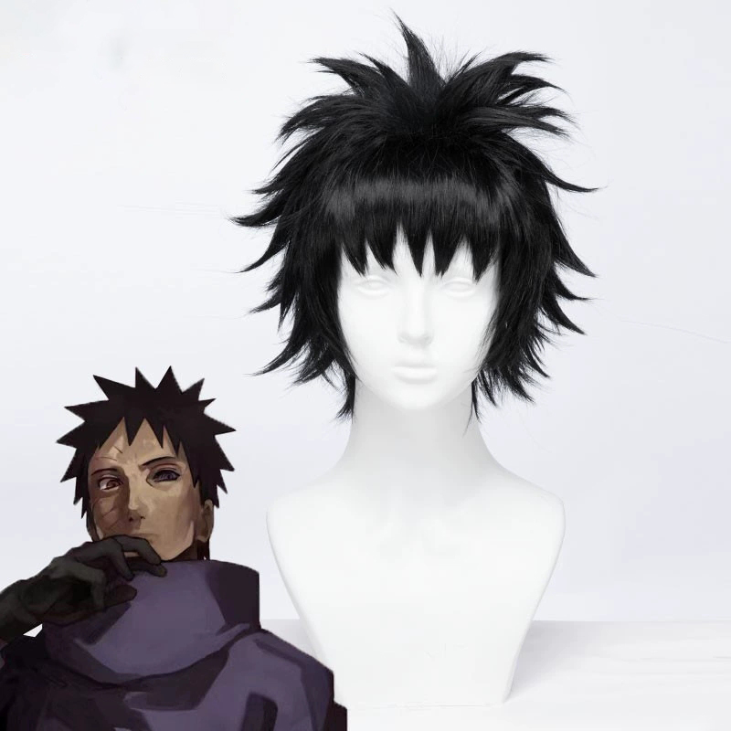 Anime Cosplay Obito - Cosplay-Perücke Uchiha Obito Anime-Perücke Kurze Schwarze