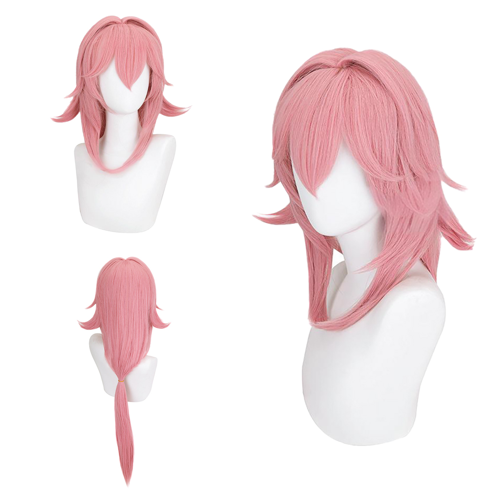 Cosplay Anime Yae Miko - Yae Miko 1:1 Cosplay-Perücke mit simulierter