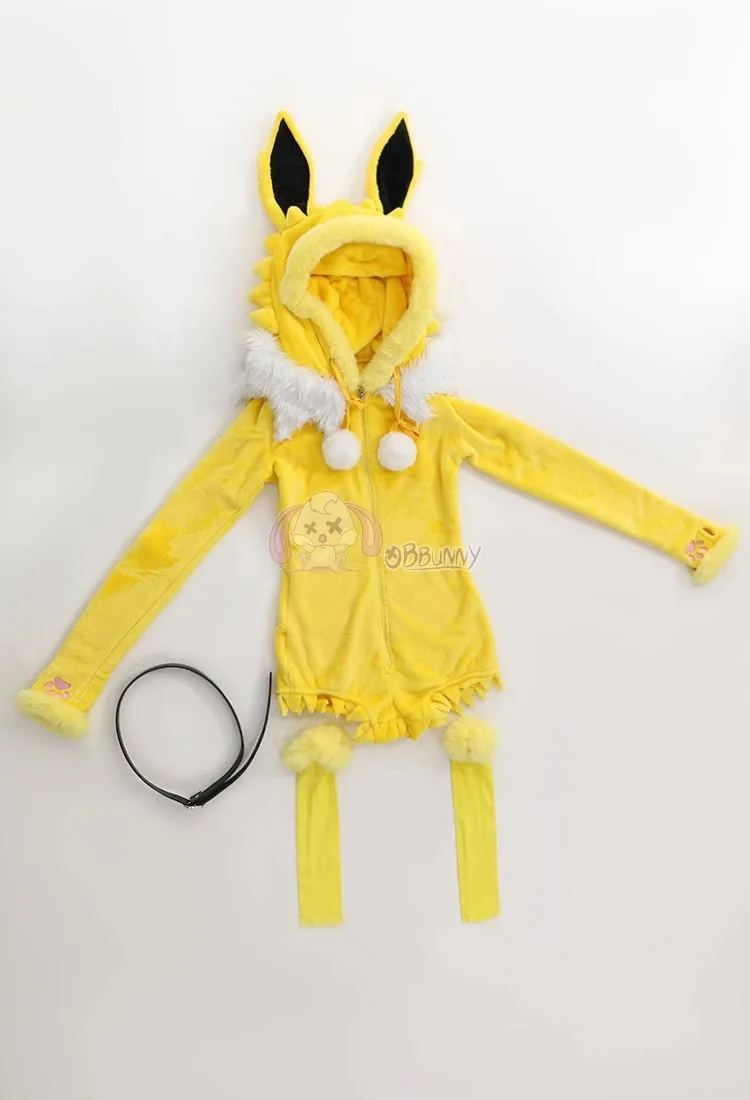 Anime Cosplay Bunny - Sexy tiefer V-Kapuzen-Body mit Socken, Anzug,