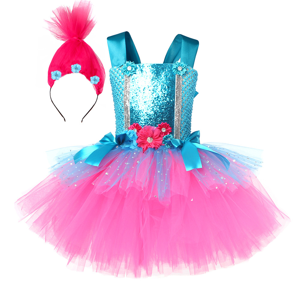 Anime Cosplay Toddler - Trolle Tutu Kleid für Mädchen Prinzessin