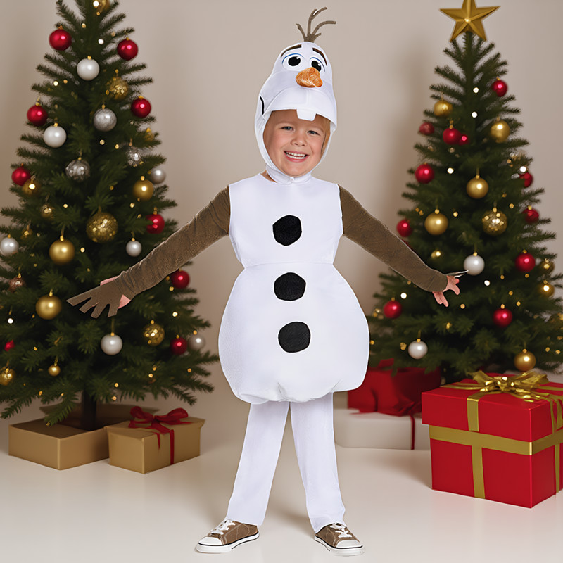 Anime Cosplay Toddler - Neujahrs-Olaf-Charakterkostüm für Kinder, Kleinkinder, Anime-Fantasie-Party-Outfit, Weihnachts-Performance-Kostüm