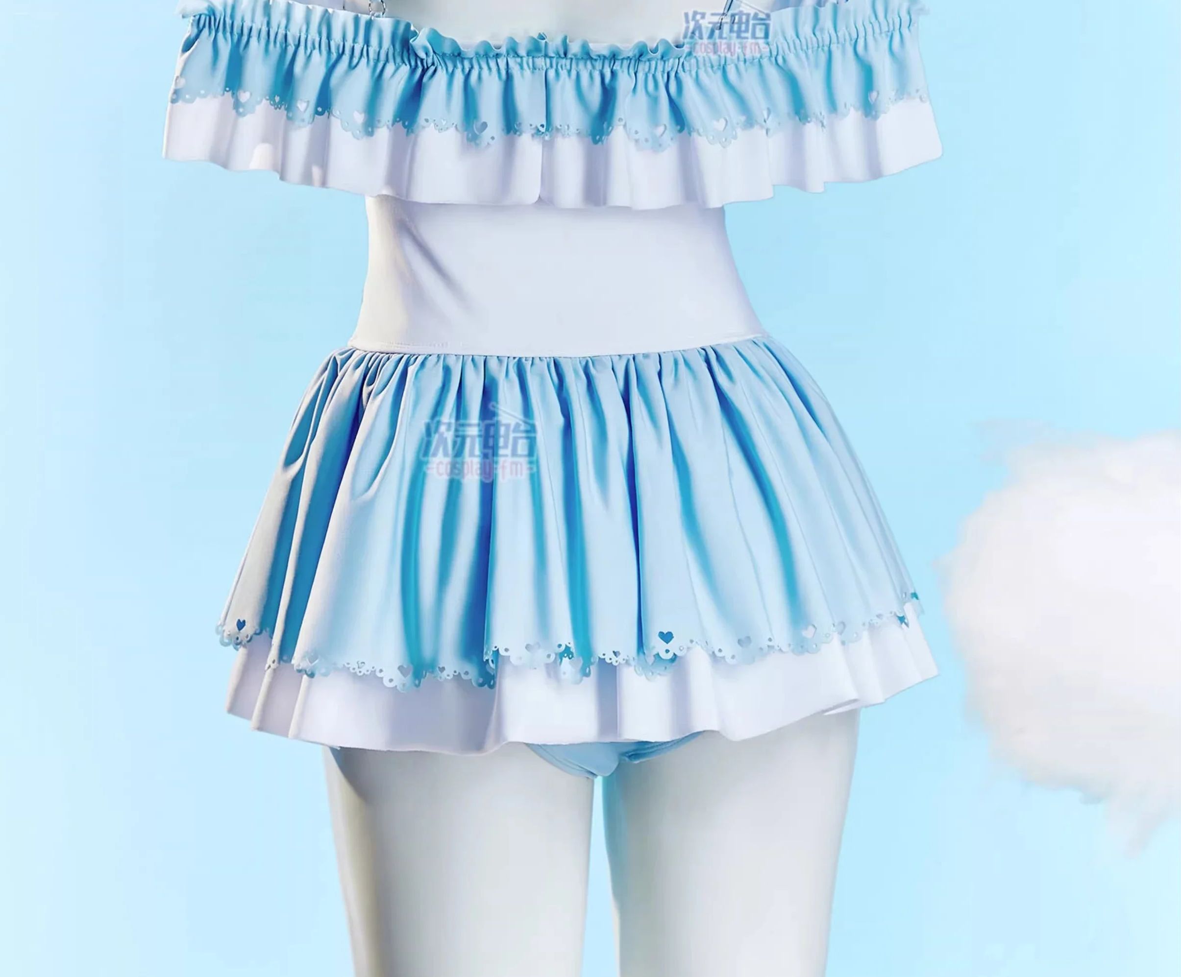 Anime Cosplay For Girls - Cinnamoroll Cosplay-Kostüm, niedlicher, dezenter, einteiliger Badeanzug