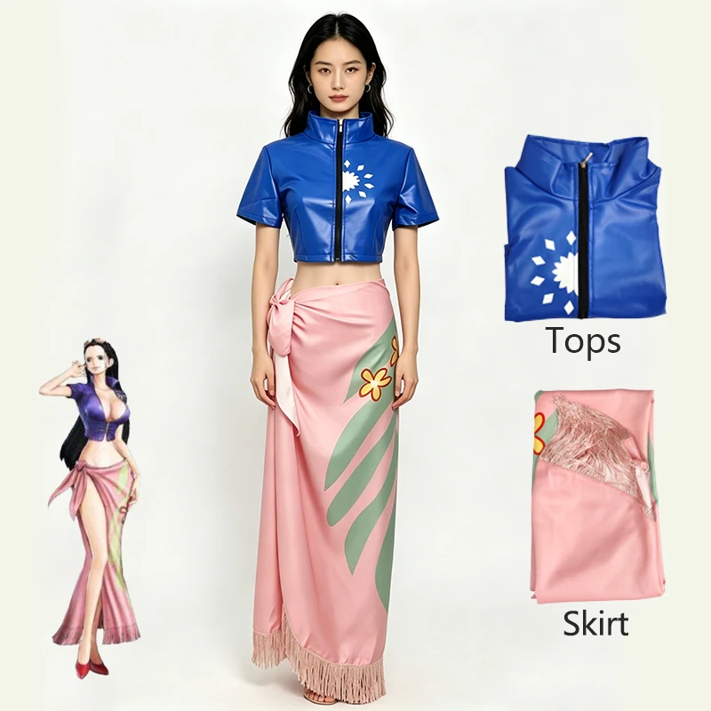 Anime Cosplay Nico Robin - Damen Nico Robin Cosplay Zweiteiler Blaues