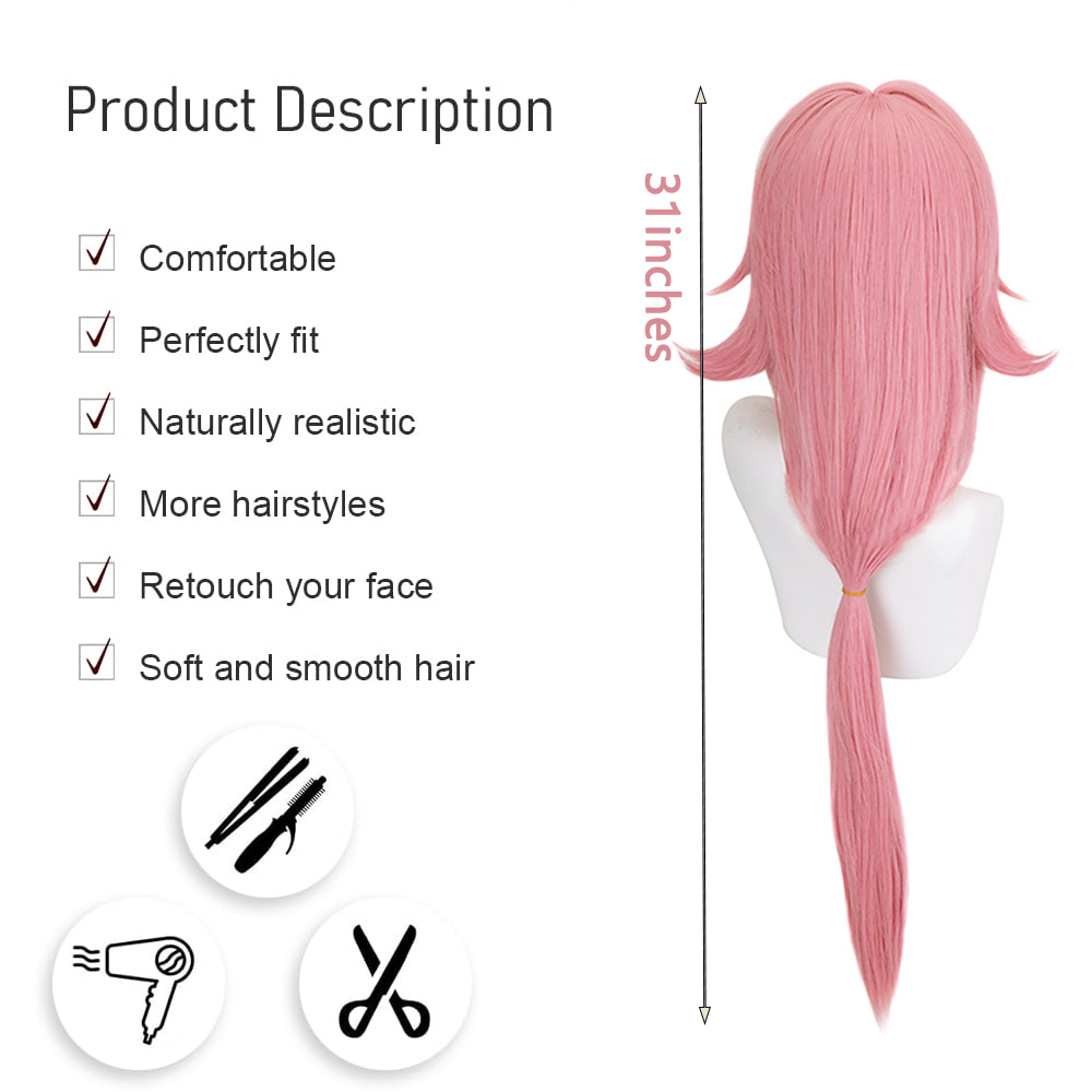 Yae Miko Cosplay-Perücke, rosa – Cosplay Anime Yae Miko Bewertung und Preis