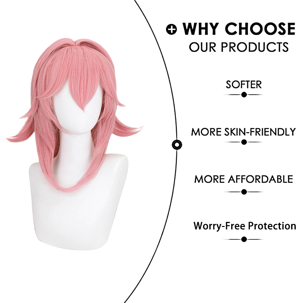 Yae Miko Cosplay-Perücke, rosa – Cosplay Anime Yae Miko Bewertung und Preis