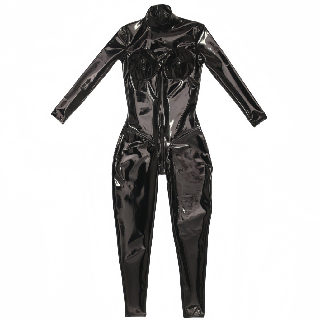 Frauen Sexy Schwarz Glänzend P – Anime Cosplay Jumpsuit Bewertung und Preis