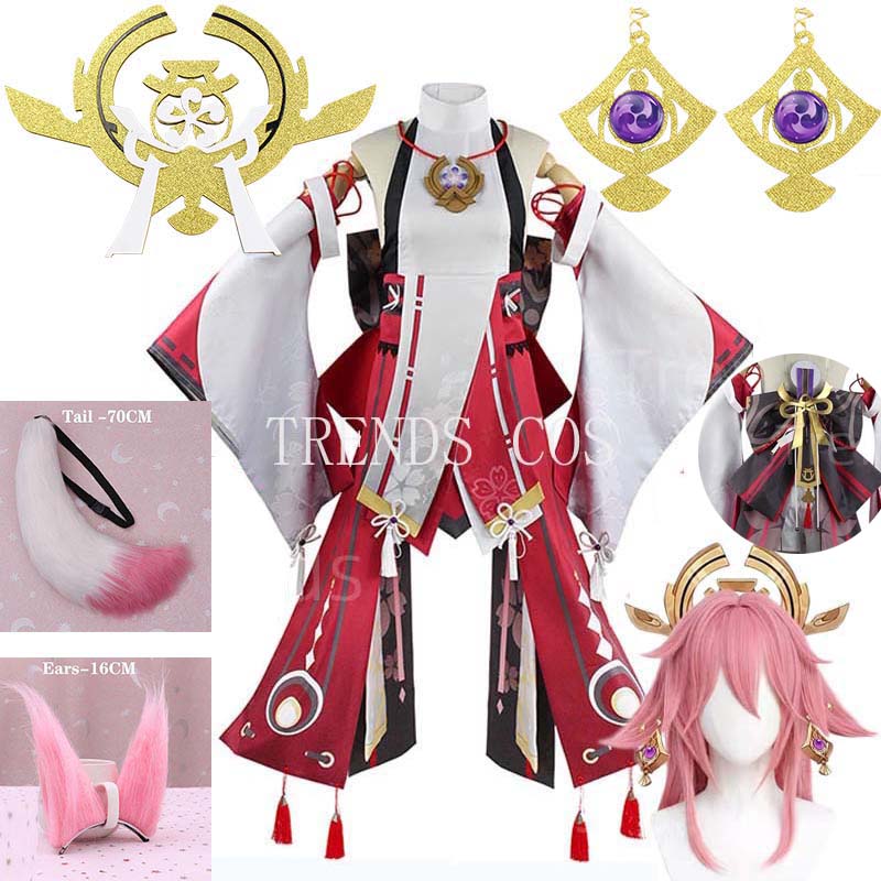 Yae Miko Komplettset Guuji Yae – Cosplay Anime Yae Miko Bewertung und Preis